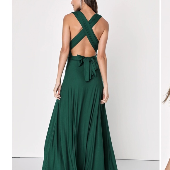 Lulus Tricks of the Trade Forest Green Convertible Maxi Dress - Picture 1 of 6